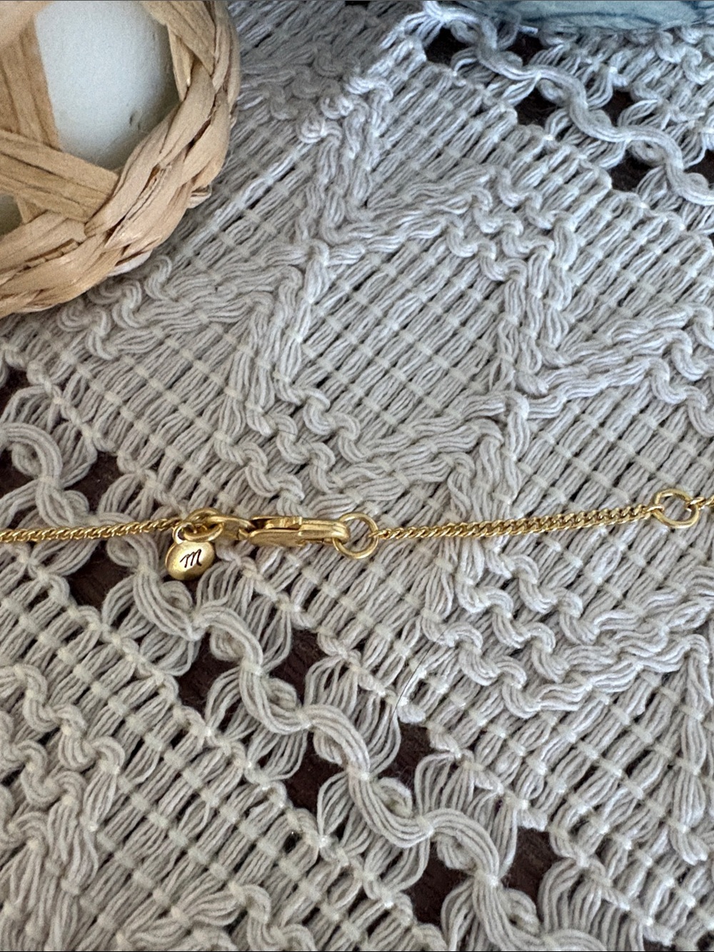 Madewell Gold Heart Station Necklace - Petite Heart Chain - Picture 3 of 4